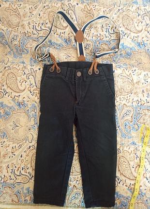 Джинси для хлопчиків h&m сині з підтяжками