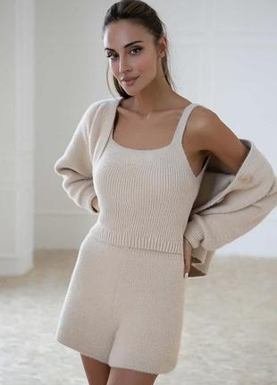 Вʼязаний  комплект топ + шорти | 25 union store