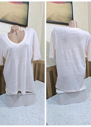 Льняна футболка. h&m. linen.