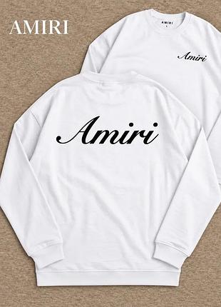 Світшот чоловічий amiri білий з написом