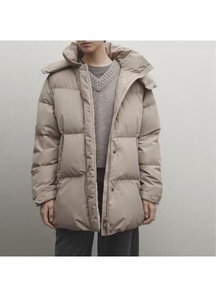 Жіночий пуховик massimo dutti бежевий