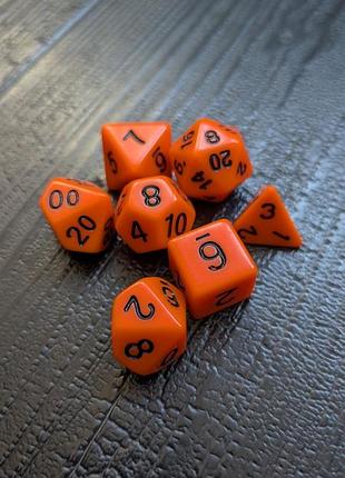 Оранжевые дайсы кубики для игры dungeons and dragons orange dice d20 подземелья и драконы днд dnd набор кубиков