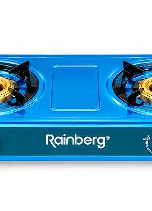 Газовая настольная плита rainberg rb-2233 на 2 конфорки для работы от газового баллона 0,54 квт