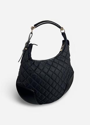 Сумка burberry black quilted hobo bag 4