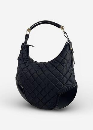 Сумка burberry black quilted hobo bag 3