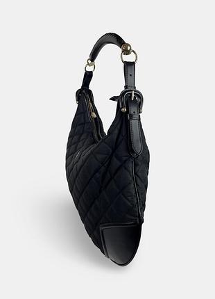 Сумка burberry black quilted hobo bag 5