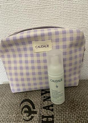 Мусс для очищения лица, косметичка в подарок, caudalie