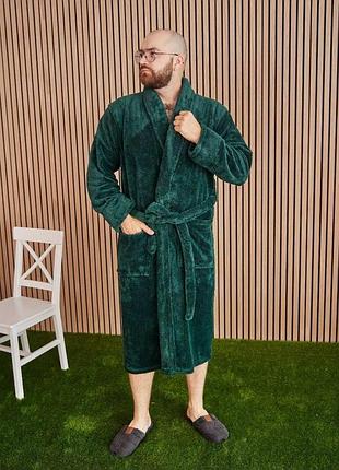 Халат чоловічий махровий теплий комір шаль р.2xl,3xl,4xl,5xl 58