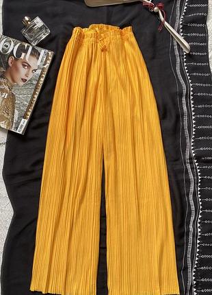 Стильні широкі брючки для дівчинки zara з плісированої тканини, розмір 164 (13-14 років)