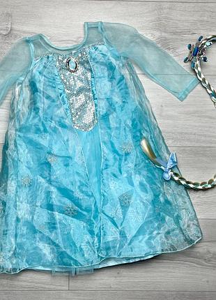 Карнавальний костюм для дівчинки h&m disney ельза холодне серце (сукня та обідок-коса), блакитний