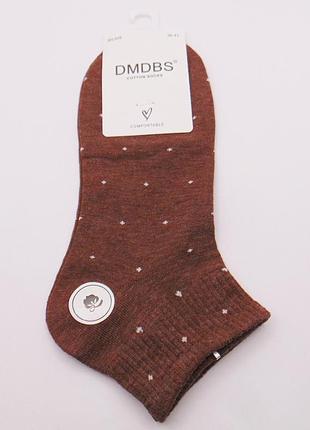 Хлопковые носки в горошек 36-41 коричневые dmdbs 029