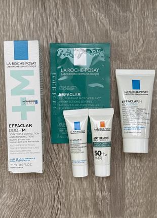 Крем для обличчя la roche-posay effaclar duo+m та набір засобів для догляду за проблемною шкірою