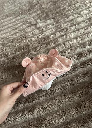 Кепка дитяча рожева з вушками