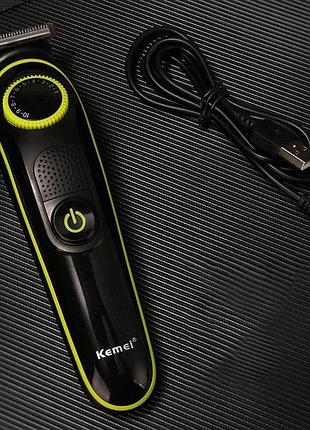 Машинка для стрижки волос с различными насадками kemei, беспроводной триммер для стрижки и бритья vm-63
