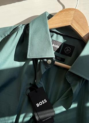 Сорочка чоловіча hugo boss slim fit stretch зелена l 41/16
