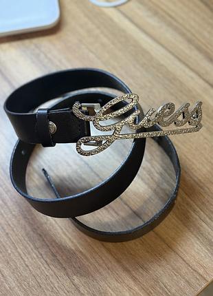 Брендовий ремінь guess пояс гесс шкіряний ремінь