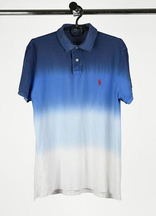 Polo ralph lauren custom slim fit оригінал чоловіче поло сине з бавовни розмір м