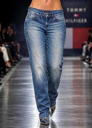 Женские джинсы tommy hilfiger синие м- l хлопок эластан