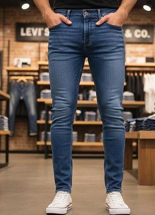 Джинси чоловічі levi's сині, розмір l, бавовна (денім)