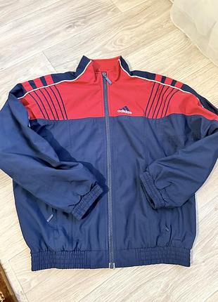 Вітровка для хлопчика adidas синьо-червона, розмір 152 см, 12 років