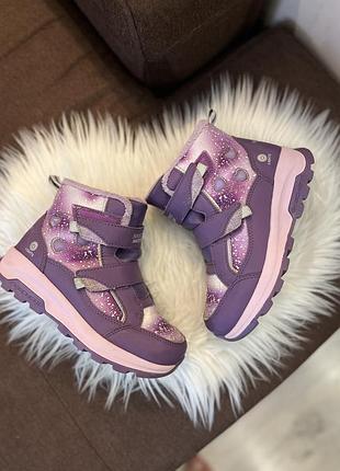 Зимові черевики skechers  storm blazer, фіолетові, з вогниками, р.30