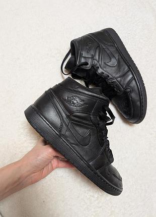 Кросівки air jordan 1 mid "triple black" 44р 28см