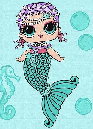 Картина за номерами з фарбами металік "l.o.l. surprise! mermaids merbaby" 40х40 см