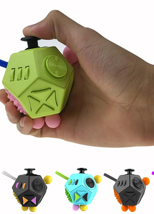 Кубик fidget для розвитку дрібної моторики сенсорна іграшка-антистрес 7x7 см