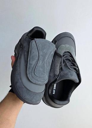 Жіночі сірі шкіряні кросівки люкс преміумбре бренд raf simons antei grey