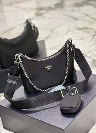 Сумки для жінок prada re-nylon 2005 чорна