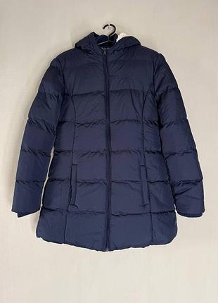 Женская теплая куртка пуховик lee cooperнешний 10 / eur 38 / s-m темно-синяя с капюшоном