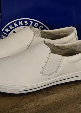 Сліпони жіночі birkenstock qбілі шкіряні, розмір 37