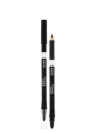 Олівець для очей зі спонжем avon ultra colour kohl pencil eyeliner/справжній чорний/true black