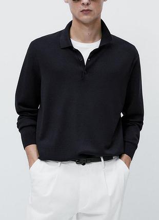 Фірмовий вовняний светр поло massimo dutti merino wool