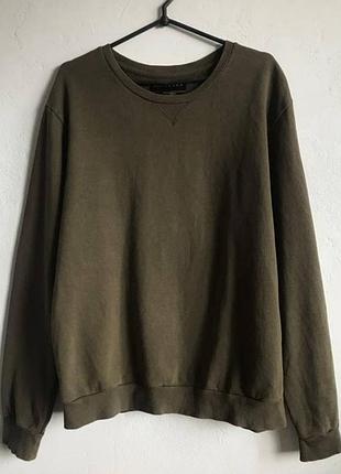 Світшот zara essentials кольору хакі / оливковий