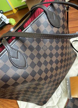 Жіноча сумка шопер з гаманцем (у стилі lv neverfull mm) / ідеальний стан