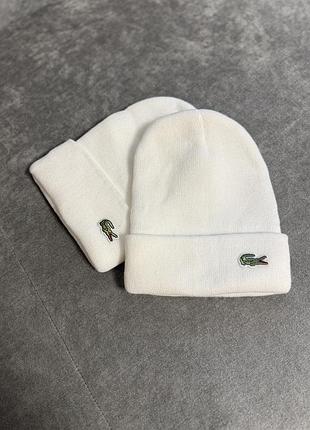 Шапка унісекс lacoste біла базова шапка біла