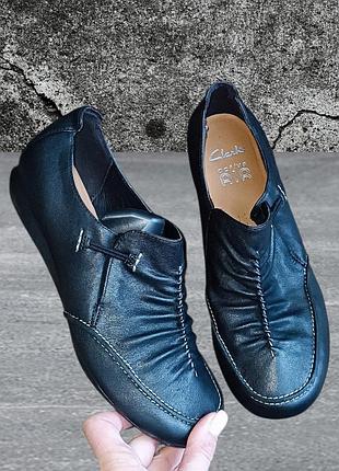 Черные кожаные туфли clarks active air  🖤 4