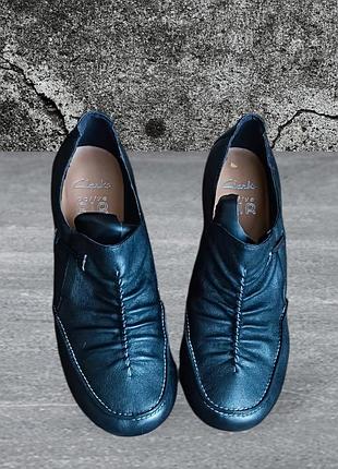 Черные кожаные туфли clarks active air  🖤 2