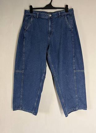 Трендові широкі джинси балони f&f uk 18 / eur 46 / 100% бавовна (джинси-бочки / barrel leg)