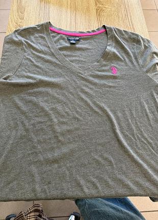 Лонгслів з v вирізом, жіночий дитячий , u.s. polo assn., розмір l, 100% бавовна