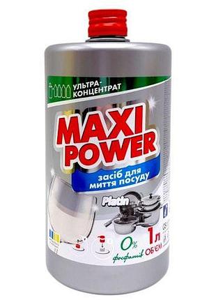 Засіб для миття посуду "maxi power" 1 л, платинум, запаска