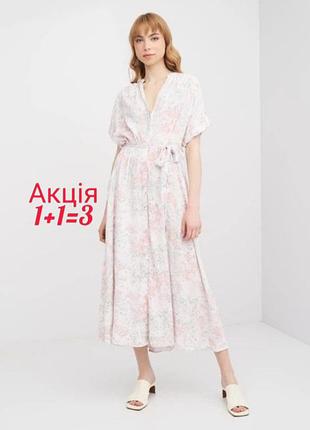 Вискозное миди платье рубашка h&amp;m
