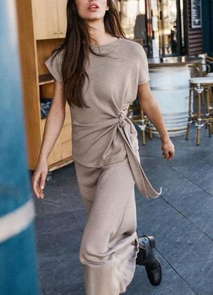 Кофтинка  рубчик сіра zara  на завʼязках
