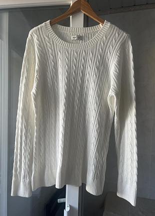 Светр жіночий білий xl-xxl з візерунком