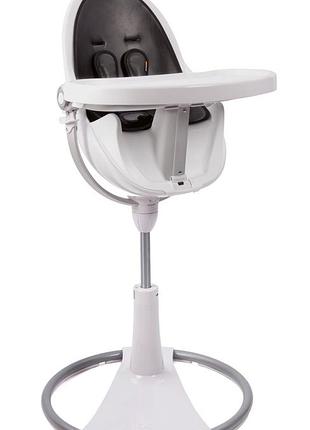 Стульчик для кормления bloom fresco white (вкладыш lunar silver) чорний