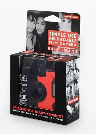 Одноразовая пленочная камера lomography half frame bw / lomography 400 half frame reloaded – это компактная и простая в использовании пленочная камера
