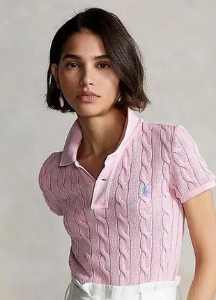 Оригінальна вʼязана футболка поло ralph lauren cable-knit polo shirt