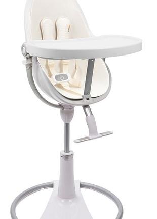 Стульчик для кормления bloom fresco white (вкладыш snakeskin grey) білий