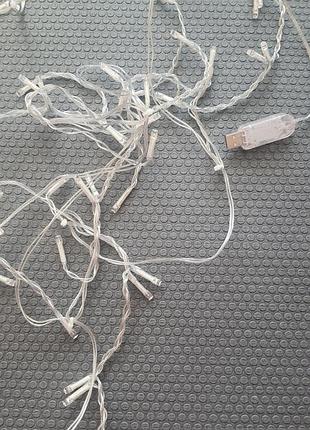 Гірлянда led usb блакитна, довжина 2,5 м 3